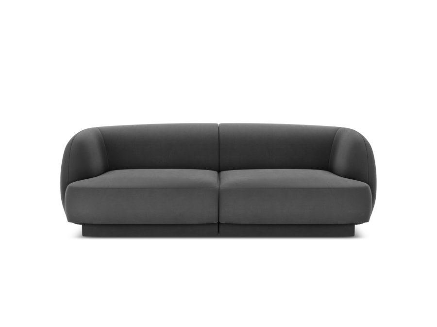 MICADONI Miley sofa, 2 sder - gr fljl og sort plast