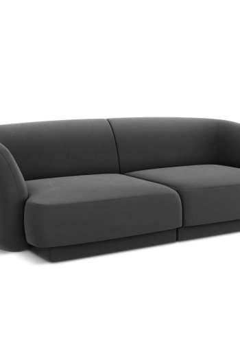 MICADONI Miley sofa, 2 sder - gr fljl og sort plast