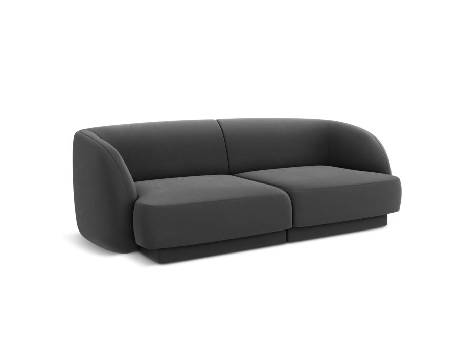 MICADONI Miley sofa, 2 sder - gr fljl og sort plast