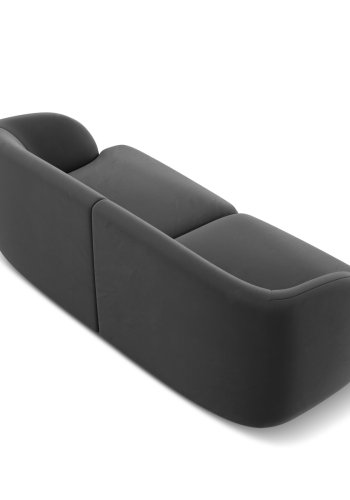 MICADONI Miley sofa, 2 sder - gr fljl og sort plast
