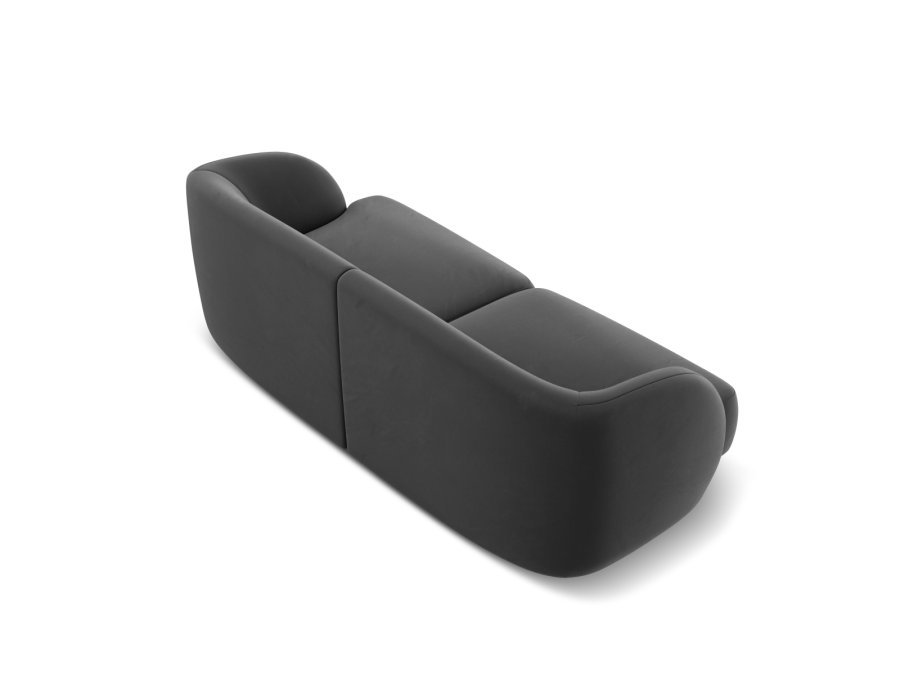 MICADONI Miley sofa, 2 sder - gr fljl og sort plast