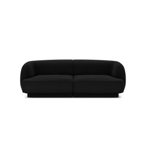 MICADONI Miley sofa, 2 sder - sort fljl og sort plast