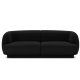 MICADONI Miley sofa, 2 sder - sort fljl og sort plast