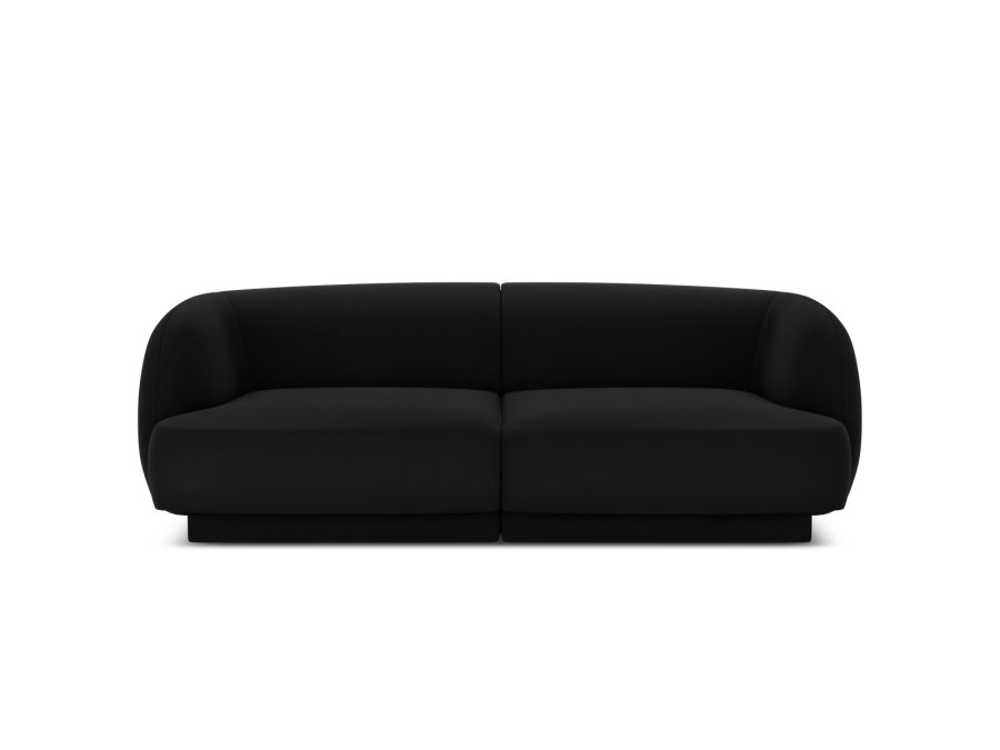 MICADONI Miley sofa, 2 sder - sort fljl og sort plast