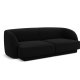 MICADONI Miley sofa, 2 sder - sort fljl og sort plast