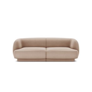 MICADONI Miley sofa, 2 sder - brun fljl og sort plast