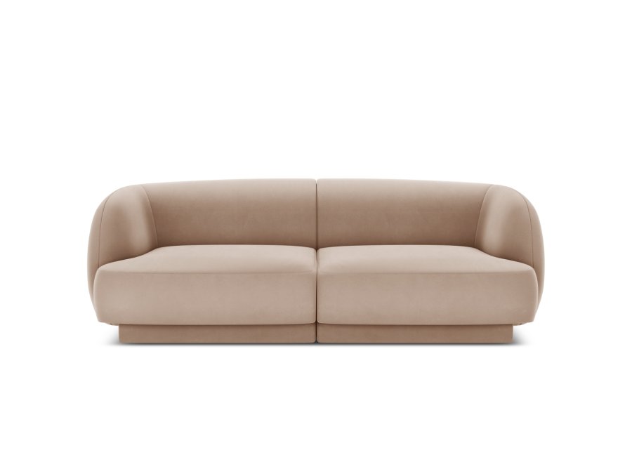 MICADONI Miley sofa, 2 sder - brun fljl og sort plast