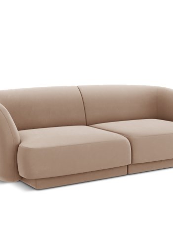 MICADONI Miley sofa, 2 sder - brun fljl og sort plast