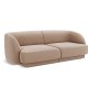 MICADONI Miley sofa, 2 sder - brun fljl og sort plast
