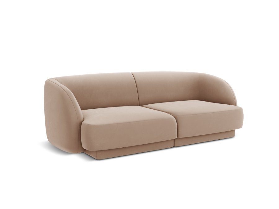 MICADONI Miley sofa, 2 sder - brun fljl og sort plast