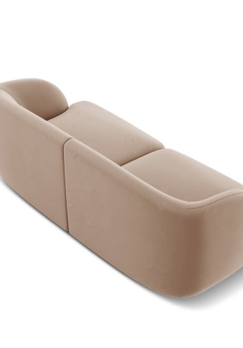 MICADONI Miley sofa, 2 sder - brun fljl og sort plast