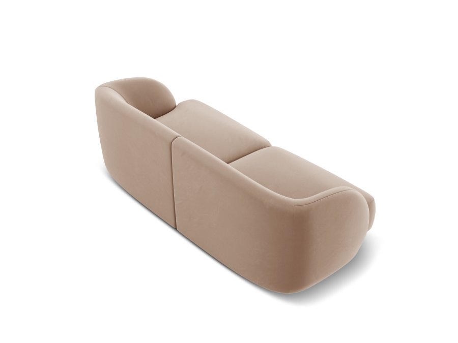 MICADONI Miley sofa, 2 sder - brun fljl og sort plast