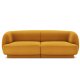 MICADONI Miley sofa, 2 sder - gul fljl og sort plast