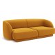 MICADONI Miley sofa, 2 sder - gul fljl og sort plast