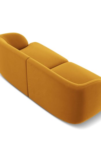 MICADONI Miley sofa, 2 sder - gul fljl og sort plast