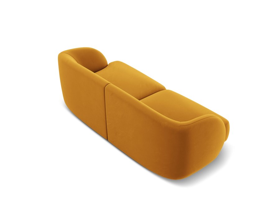 MICADONI Miley sofa, 2 sder - gul fljl og sort plast