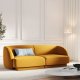 MICADONI Miley sofa, 2 sder - gul fljl og sort plast
