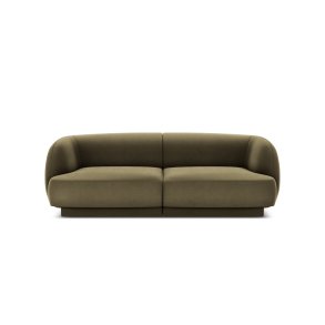 MICADONI Miley sofa, 2 sder - grn fljl og sort plast