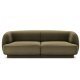 MICADONI Miley sofa, 2 sder - grn fljl og sort plast