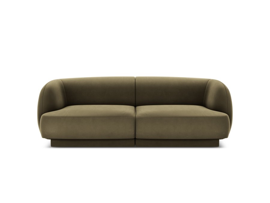 MICADONI Miley sofa, 2 sder - grn fljl og sort plast