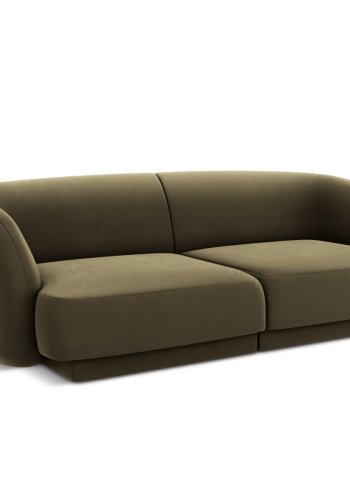 MICADONI Miley sofa, 2 sder - grn fljl og sort plast