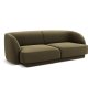 MICADONI Miley sofa, 2 sder - grn fljl og sort plast