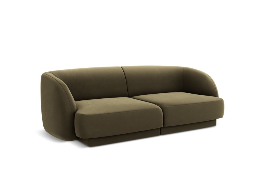 MICADONI Miley sofa, 2 sder - grn fljl og sort plast