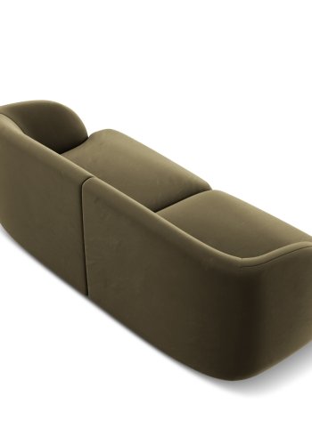 MICADONI Miley sofa, 2 sder - grn fljl og sort plast