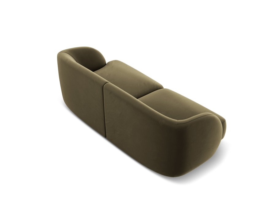 MICADONI Miley sofa, 2 sder - grn fljl og sort plast