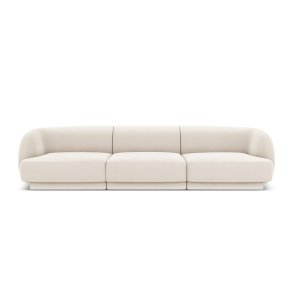 MICADONI Miley sofa, 3 sder - beige fljl og sort plast