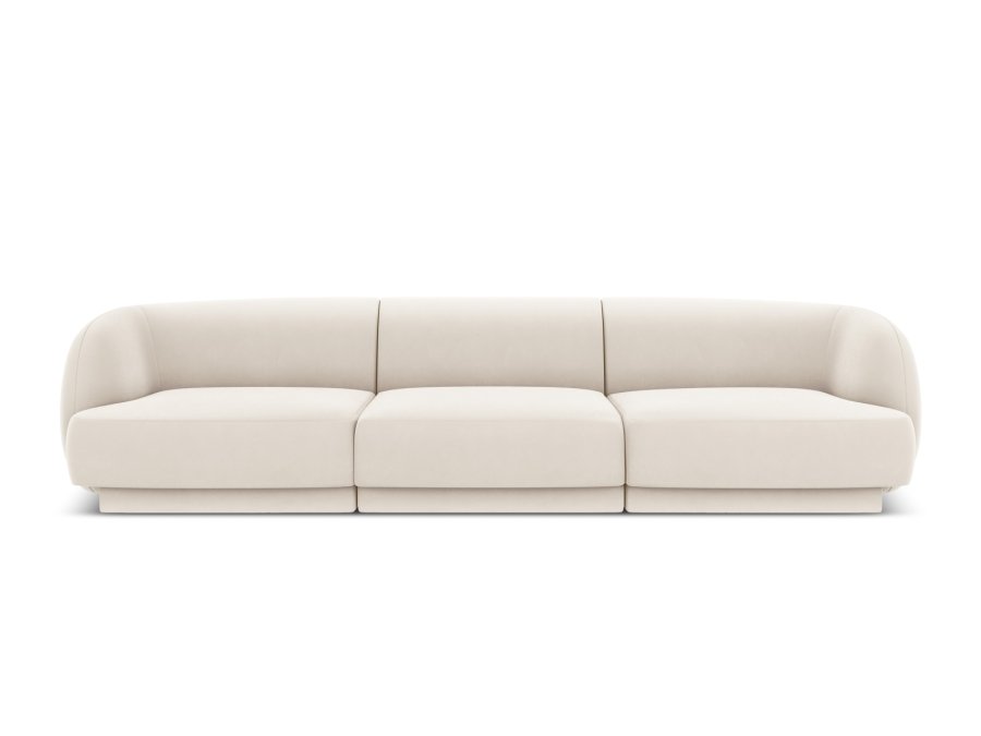 MICADONI Miley sofa, 3 sder - beige fljl og sort plast