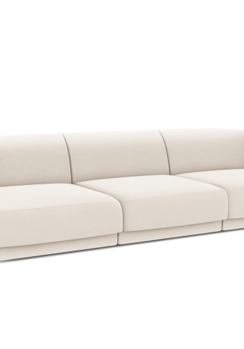 MICADONI Miley sofa, 3 sder - beige fljl og sort plast