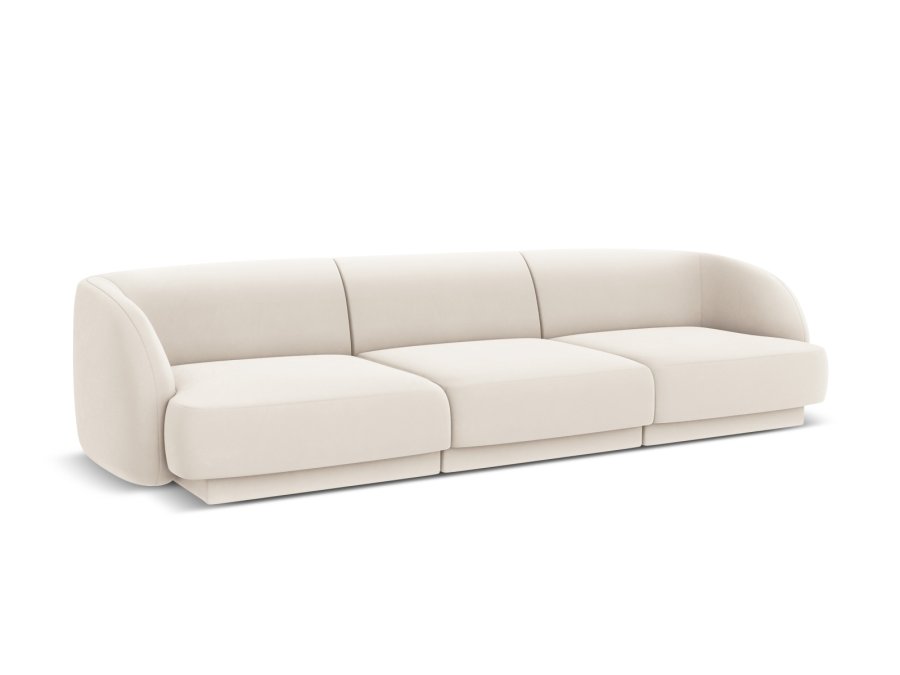 MICADONI Miley sofa, 3 sder - beige fljl og sort plast