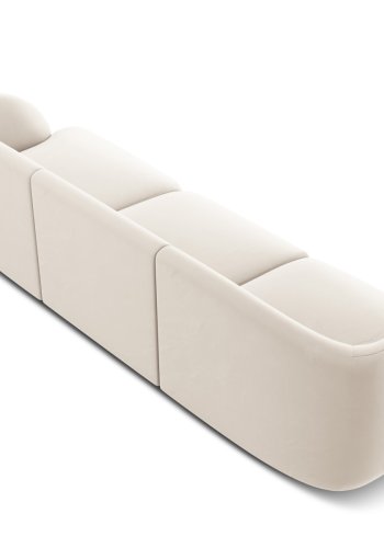 MICADONI Miley sofa, 3 sder - beige fljl og sort plast