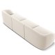 MICADONI Miley sofa, 3 sder - beige fljl og sort plast