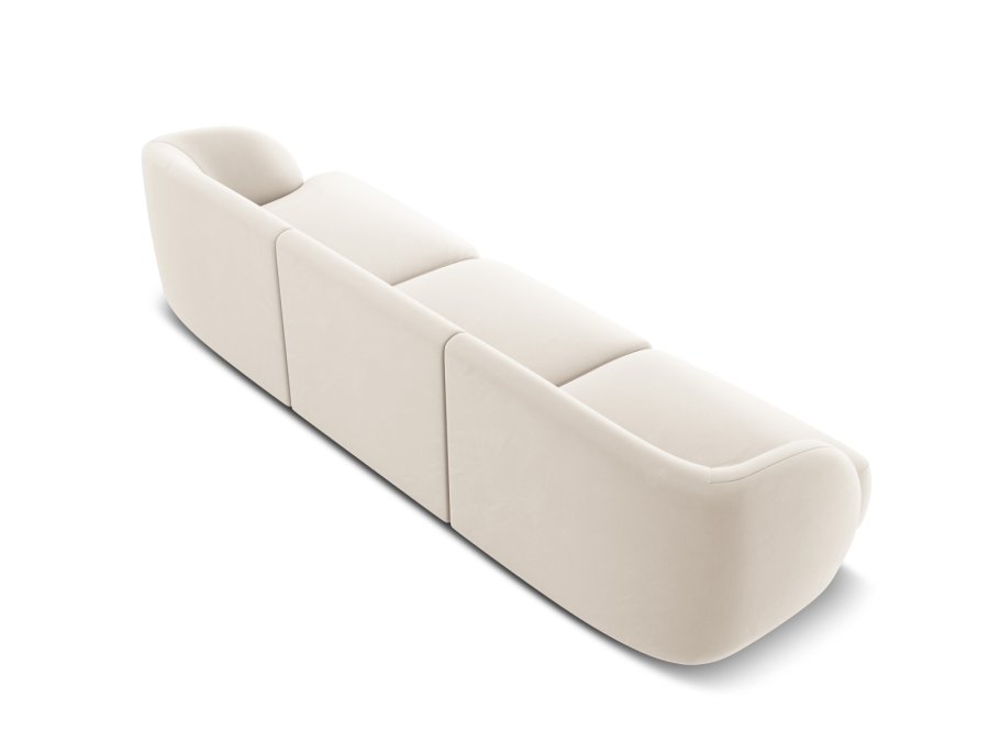 MICADONI Miley sofa, 3 sder - beige fljl og sort plast
