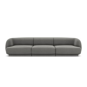 MICADONI Miley sofa, 3 sder - gr fljl og sort plast