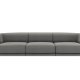 MICADONI Miley sofa, 3 sder - gr fljl og sort plast