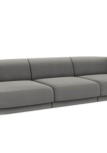 MICADONI Miley sofa, 3 sder - gr fljl og sort plast
