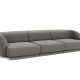 MICADONI Miley sofa, 3 sder - gr fljl og sort plast
