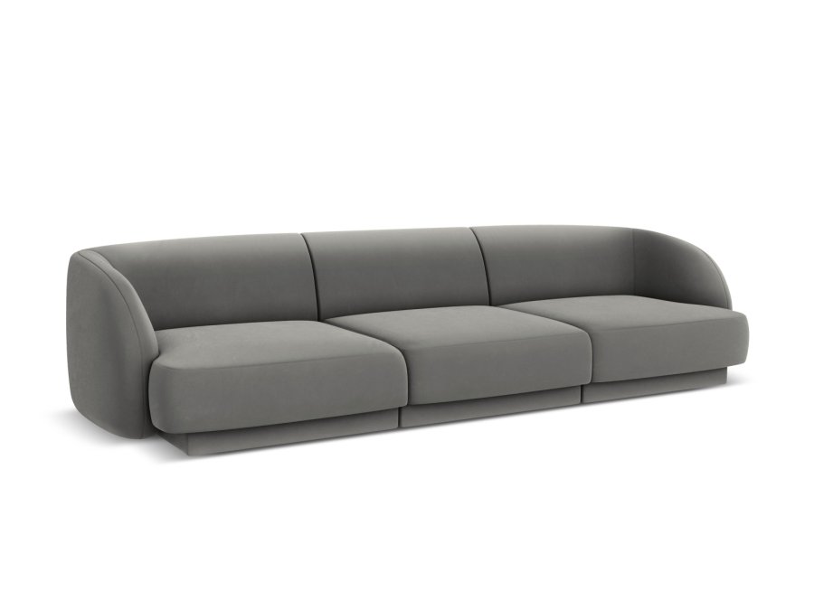 MICADONI Miley sofa, 3 sder - gr fljl og sort plast