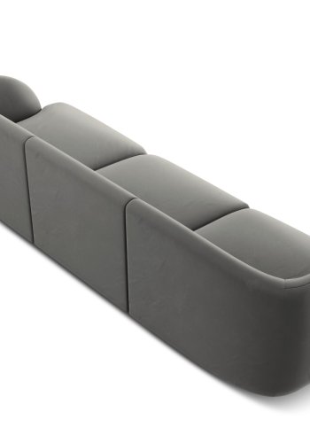 MICADONI Miley sofa, 3 sder - gr fljl og sort plast