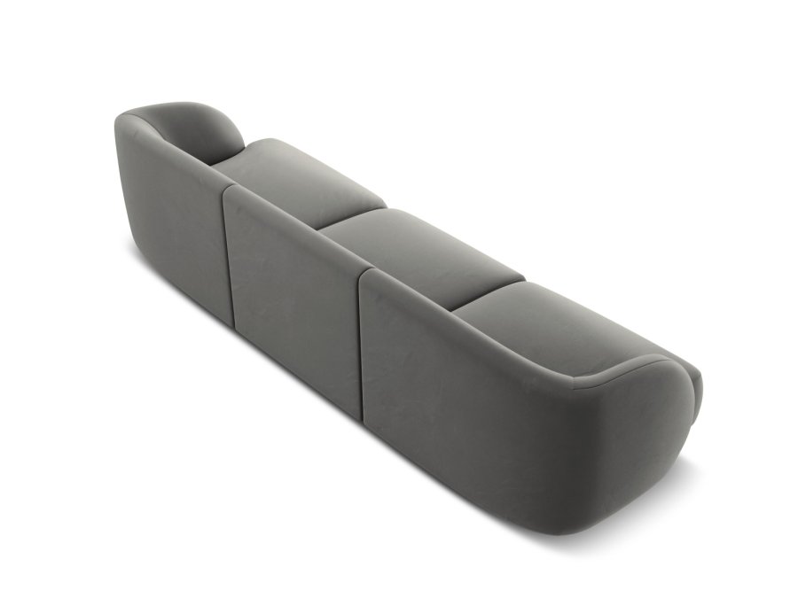 MICADONI Miley sofa, 3 sder - gr fljl og sort plast