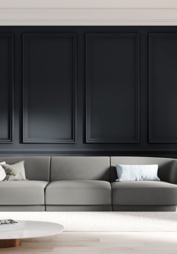 MICADONI Miley sofa, 3 sder - gr fljl og sort plast