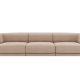 MICADONI Miley sofa, 3 sder - brun fljl og sort plast