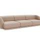 MICADONI Miley sofa, 3 sder - brun fljl og sort plast