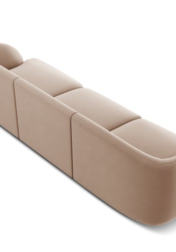 MICADONI Miley sofa, 3 sder - brun fljl og sort plast