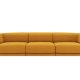 MICADONI Miley sofa, 3 sder - gul fljl og sort plast