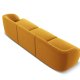 MICADONI Miley sofa, 3 sder - gul fljl og sort plast