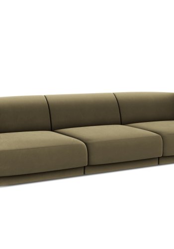MICADONI Miley sofa, 3 sder - grn fljl og sort plast